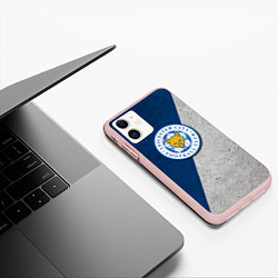 Чехол iPhone 11 матовый Leicester City FC, цвет: 3D-светло-розовый — фото 2