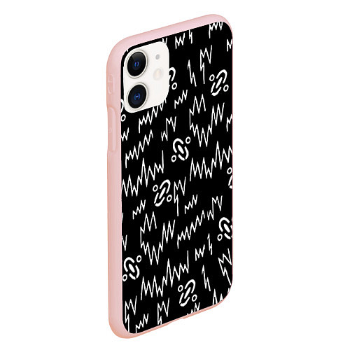 Чехол iPhone 11 матовый Chemical Brothers: Pattern / 3D-Светло-розовый – фото 2