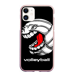 Чехол iPhone 11 матовый Волейбол 25, цвет: 3D-светло-розовый