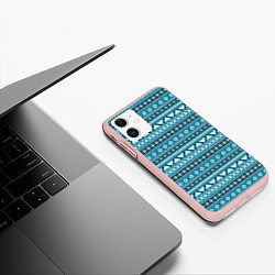 Чехол iPhone 11 матовый Винтажный орнамент, цвет: 3D-светло-розовый — фото 2