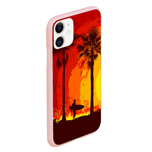 Чехол iPhone 11 матовый Summer Surf / 3D-Светло-розовый – фото 2