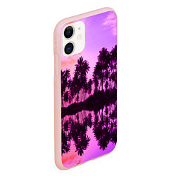 Чехол iPhone 11 матовый Hawaii dream, цвет: 3D-светло-розовый — фото 2