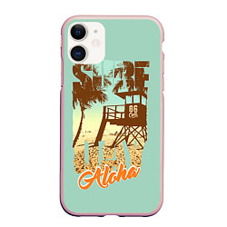 Чехол iPhone 11 матовый Aloha, цвет: 3D-светло-розовый