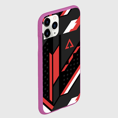 Чехол iPhone 11 Pro матовый CS:GO Cyrex Pattern / 3D-Фиолетовый – фото 2