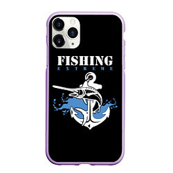 Чехол iPhone 11 Pro матовый Fishing Extreme, цвет: 3D-сиреневый