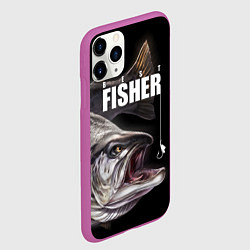 Чехол iPhone 11 Pro матовый Лучший рыбак, цвет: 3D-фиолетовый — фото 2