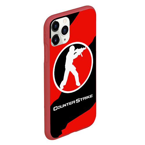 Чехол iPhone 11 Pro матовый CS:GO Red Style / 3D-Красный – фото 2