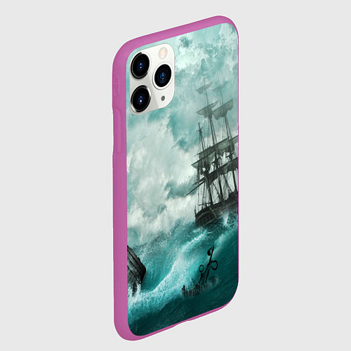 Чехол iPhone 11 Pro матовый Море / 3D-Фиолетовый – фото 2