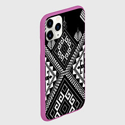 Чехол iPhone 11 Pro матовый Индейские мотивы, цвет: 3D-фиолетовый — фото 2