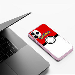 Чехол iPhone 11 Pro матовый Покеболл 3, цвет: 3D-розовый — фото 2