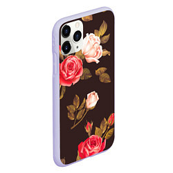 Чехол iPhone 11 Pro матовый Мотив из роз, цвет: 3D-светло-сиреневый — фото 2