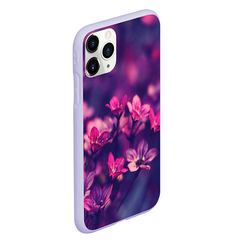 Чехол iPhone 11 Pro матовый Цветы / 3D-Светло-сиреневый – фото 2