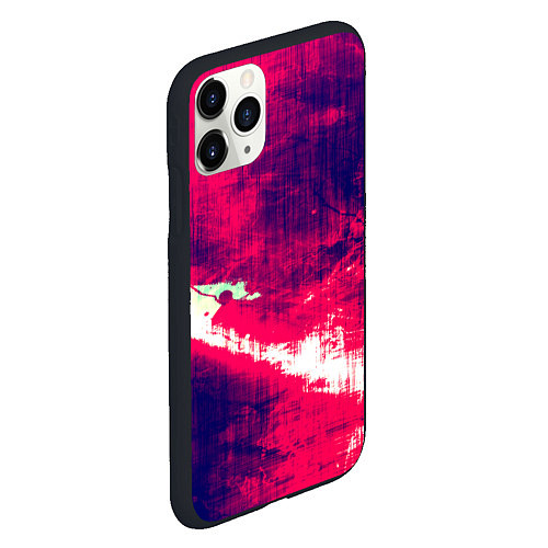 Чехол iPhone 11 Pro матовый Брызги красок / 3D-Черный – фото 2