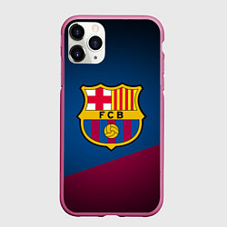 Чехол iPhone 11 Pro матовый FCB Barcelona, цвет: 3D-малиновый