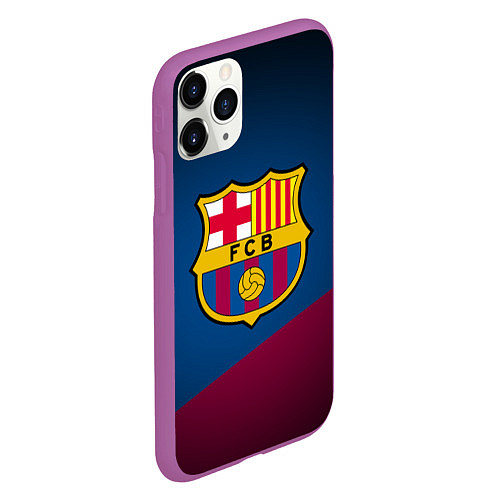 Чехол iPhone 11 Pro матовый FCB Barcelona / 3D-Фиолетовый – фото 2