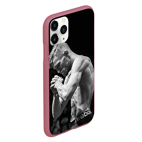 Чехол iPhone 11 Pro матовый Conor McGregor: Mono / 3D-Малиновый – фото 2
