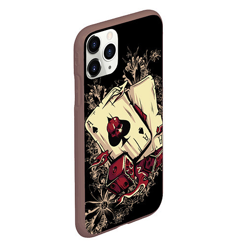 Чехол iPhone 11 Pro матовый Карты дьявола / 3D-Коричневый – фото 2