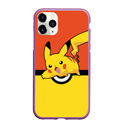 Чехол iPhone 11 Pro матовый Pikachu, цвет: 3D-фиолетовый