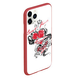 Чехол iPhone 11 Pro матовый Рок сердца 6, цвет: 3D-красный — фото 2
