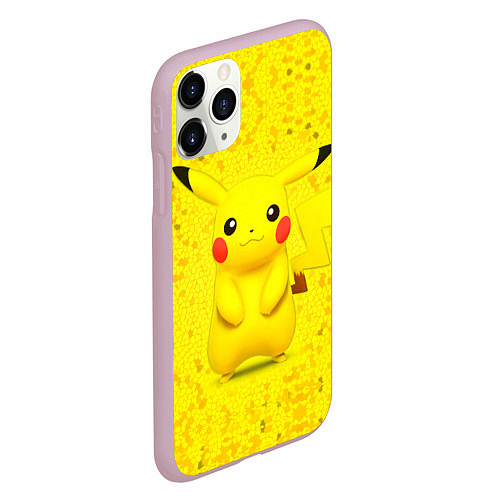 Чехол iPhone 11 Pro матовый Pikachu / 3D-Розовый – фото 2