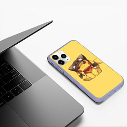 Чехол iPhone 11 Pro матовый Pikachu, цвет: 3D-светло-сиреневый — фото 2