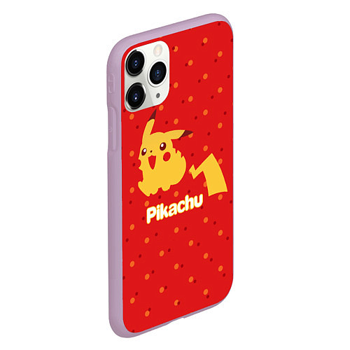 Чехол iPhone 11 Pro матовый Pikachu / 3D-Сиреневый – фото 2