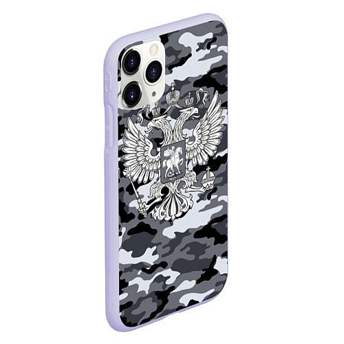 Чехол iPhone 11 Pro матовый Городской камуфляж Россия / 3D-Светло-сиреневый – фото 2