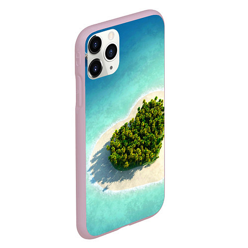 Чехол iPhone 11 Pro матовый Остров / 3D-Розовый – фото 2