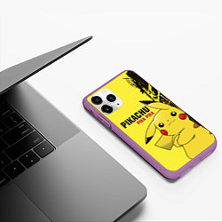 Чехол iPhone 11 Pro матовый Pikachu Pika Pika, цвет: 3D-фиолетовый — фото 2