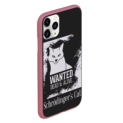 Чехол iPhone 11 Pro матовый Wanted Cat / 3D-Малиновый – фото 2