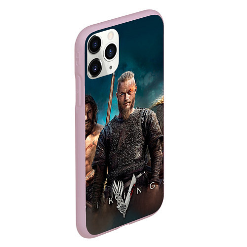 Чехол iPhone 11 Pro матовый 3 викинга / 3D-Розовый – фото 2