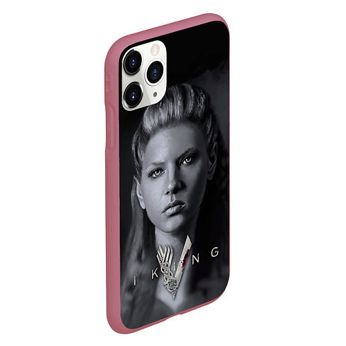 Чехол iPhone 11 Pro матовый Vikings: Ladgerda / 3D-Малиновый – фото 2