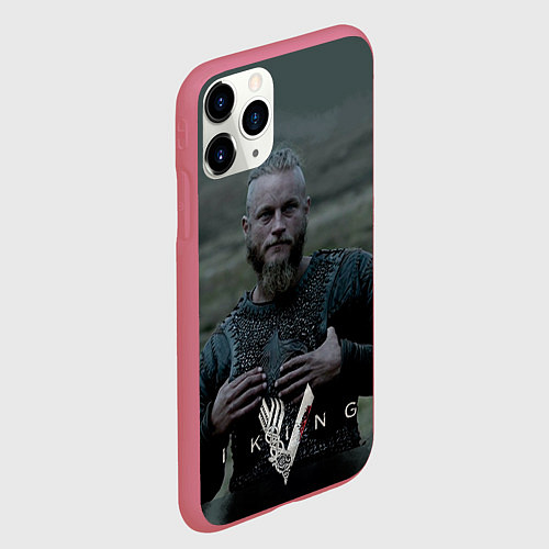 Чехол iPhone 11 Pro матовый Vikings: Ragnarr Lodbrok / 3D-Малиновый – фото 2