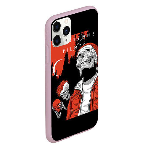 Чехол iPhone 11 Pro матовый Twenty one pilots: Skulls / 3D-Розовый – фото 2