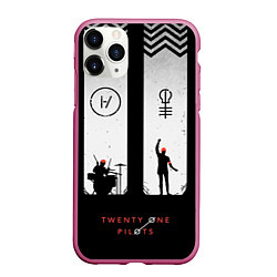 Чехол iPhone 11 Pro матовый Twenty One Pilots: Lines, цвет: 3D-малиновый