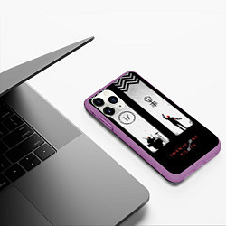 Чехол iPhone 11 Pro матовый Twenty One Pilots: Lines, цвет: 3D-фиолетовый — фото 2