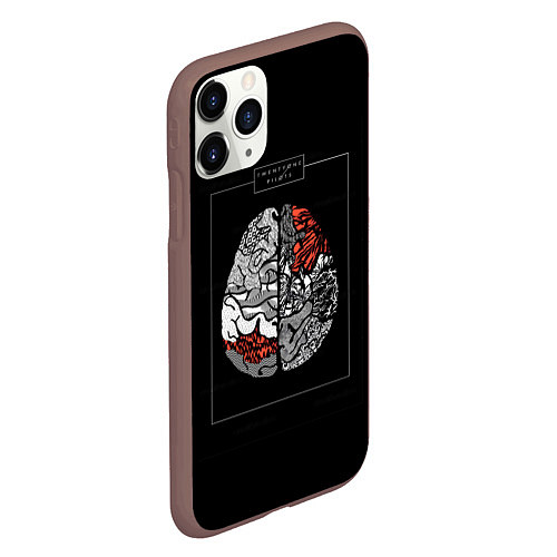 Чехол iPhone 11 Pro матовый Twenty one pilots: brain / 3D-Коричневый – фото 2