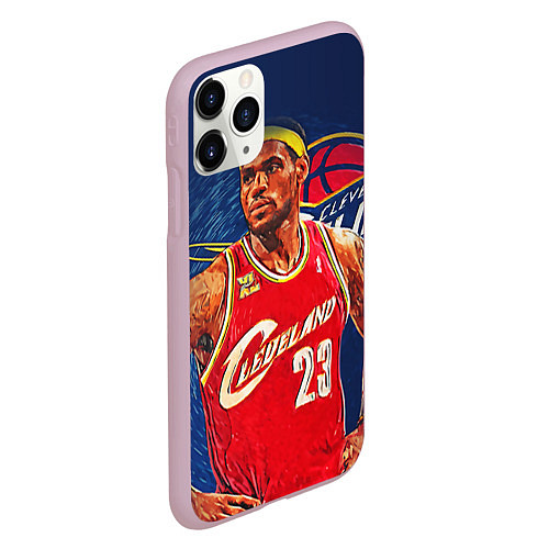 Чехол iPhone 11 Pro матовый LeBron 23: Cleveland / 3D-Розовый – фото 2