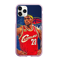 Чехол iPhone 11 Pro матовый LeBron 23: Cleveland, цвет: 3D-розовый