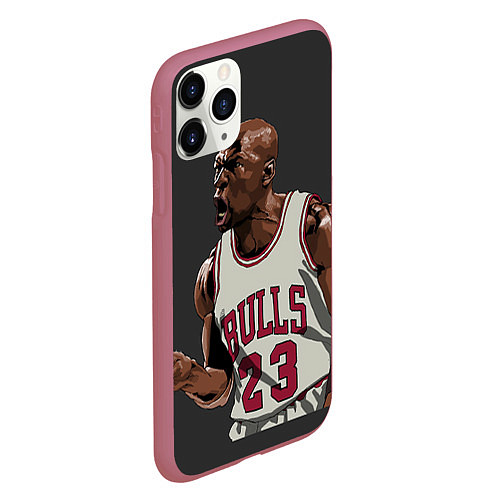 Чехол iPhone 11 Pro матовый Bulls 23: Jordan / 3D-Малиновый – фото 2