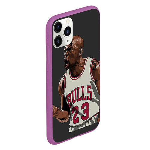 Чехол iPhone 11 Pro матовый Bulls 23: Jordan / 3D-Фиолетовый – фото 2