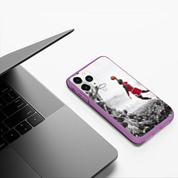 Чехол iPhone 11 Pro матовый Michael Jordan NBA, цвет: 3D-фиолетовый — фото 2