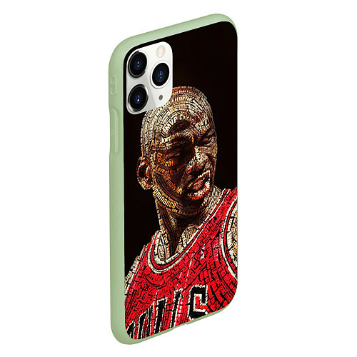 Чехол iPhone 11 Pro матовый Michael Jordan / 3D-Салатовый – фото 2