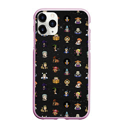 Чехол iPhone 11 Pro матовый One Piece. Pixel art pattern, цвет: 3D-розовый