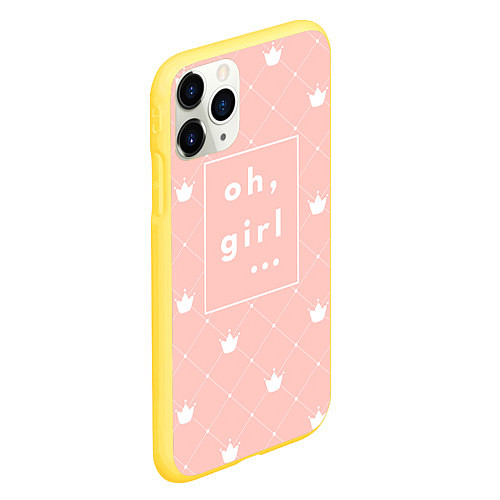 Чехол iPhone 11 Pro матовый Oh, girl / 3D-Желтый – фото 2