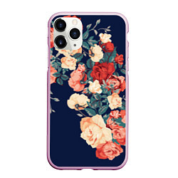 Чехол iPhone 11 Pro матовый Fashion flowers, цвет: 3D-розовый