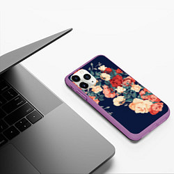 Чехол iPhone 11 Pro матовый Fashion flowers, цвет: 3D-фиолетовый — фото 2