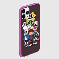 Чехол iPhone 11 Pro матовый Undertale 3, цвет: 3D-фиолетовый — фото 2