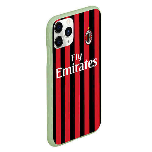 Чехол iPhone 11 Pro матовый Milan FC: Fly Emirates / 3D-Салатовый – фото 2