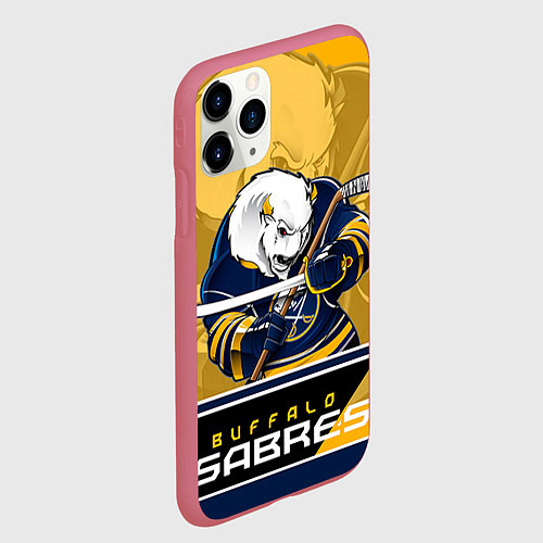 Чехол iPhone 11 Pro матовый Buffalo Sabres / 3D-Малиновый – фото 2